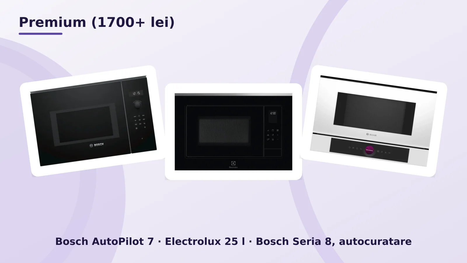 Cuptoare cu microunde incorporabile premium, Bosch AutoPilot 7, Electrolux si Bosch Seria 8