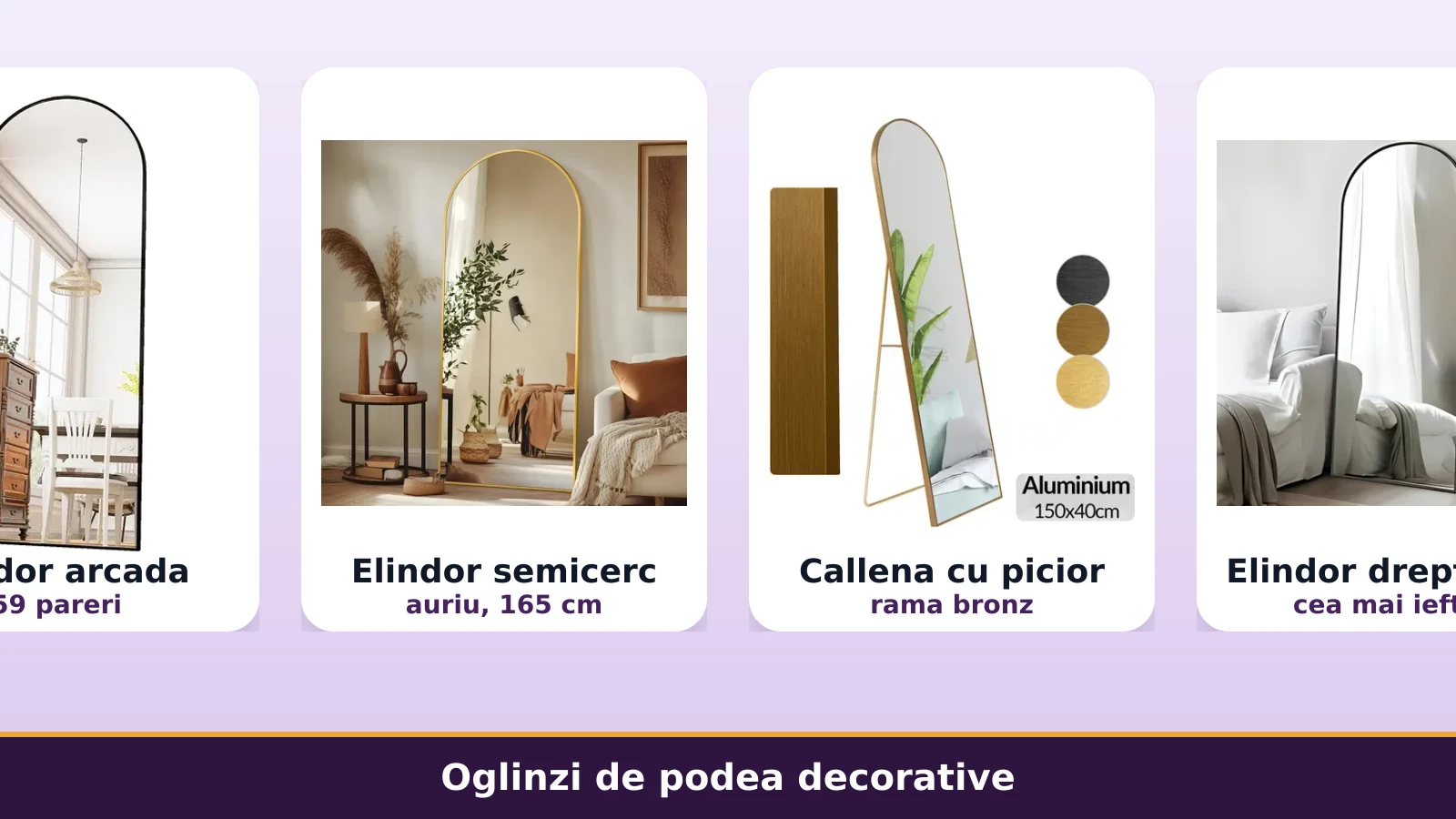Oglinzi de podea decorative: Elindor si Callena