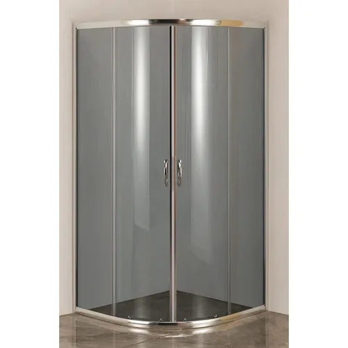 Cabina de dus semirotunda Kroner Ecoround 79CD4002, 2 usi culisante, sticla securizata, 4mm, geam gri, profil crom, L.80xL.80xH.180 cm