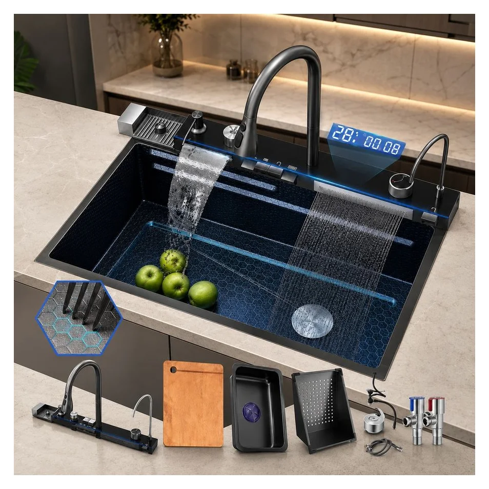 Chiuveta inteligenta 4 in 1, inox, cuva de 25 cm