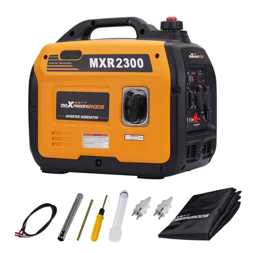 Generator invertor MXR2300, Maxpeedingrods, 2.3KW, 18kg Portabil, Benzina, 4L, 58dB, bobinaj 100% cupru, 2 x 230V 16 A, 2 x USB, protectie nivel scazut ulei, protectie suprasarcina, Contor digital, Parallel
