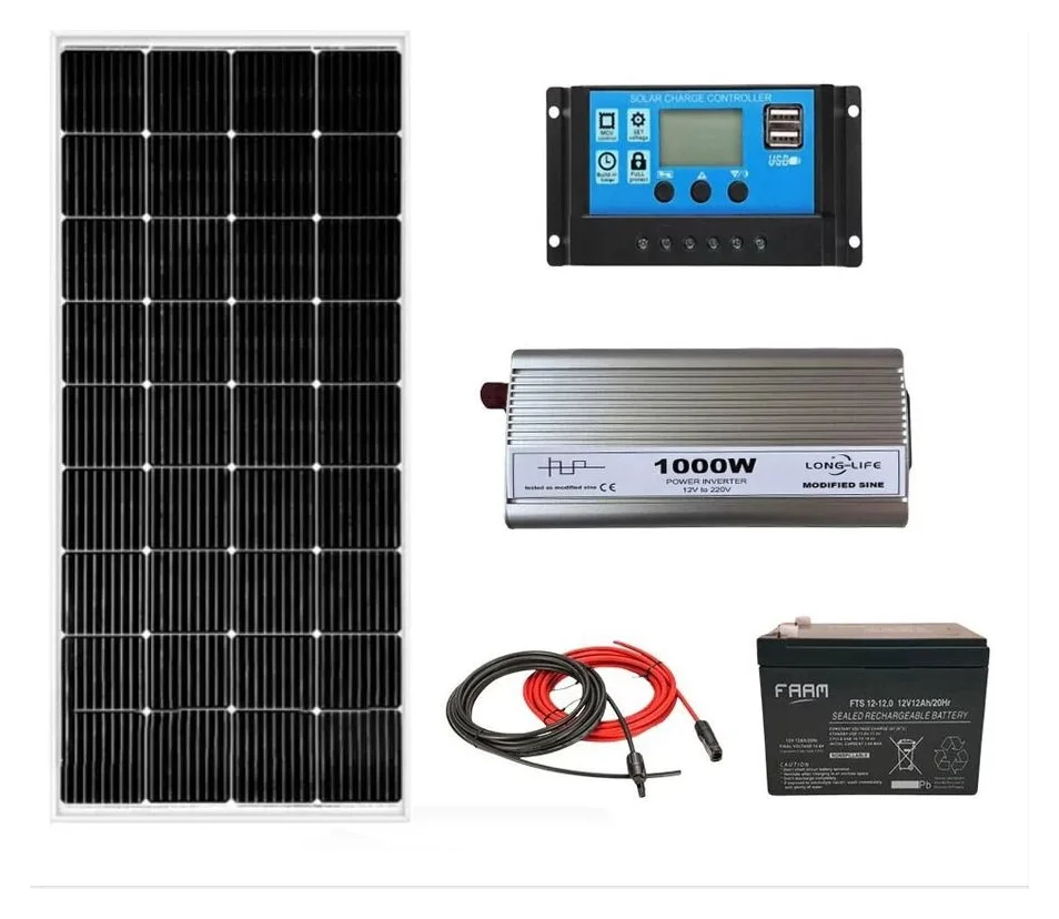 Solid Volt kit off-grid 1000 W: panou 30 W, regulator 30 A, baterie AGM 12 Ah
