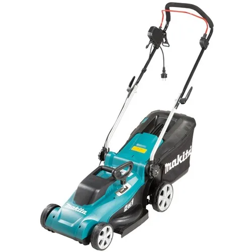 Masina de tuns gazon/iarba electrica Makita ELM3720, putere 1400 W, 37 cm latime lucru, 3 trepte taiere, 40 L sac colector