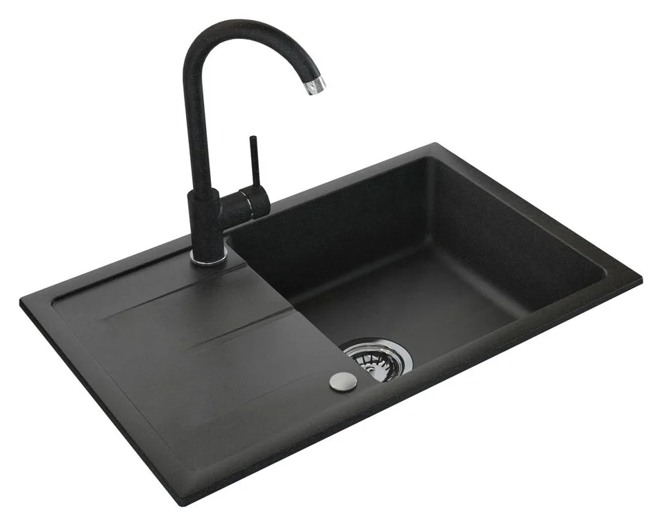 Pachet granit cu scurgator si baterie, 67x44 cm