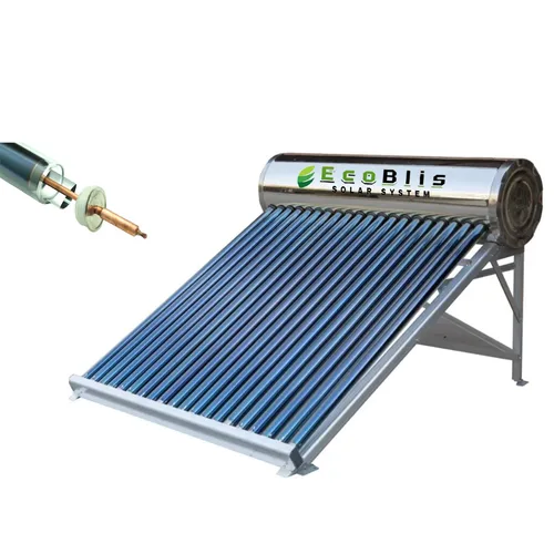 Panou solar apa calda Presurizat 150L ECOBLIS, inox, 15 tuburi Heat Pipe, suport inox, Kit Complet panou solar apa calda cu presiune