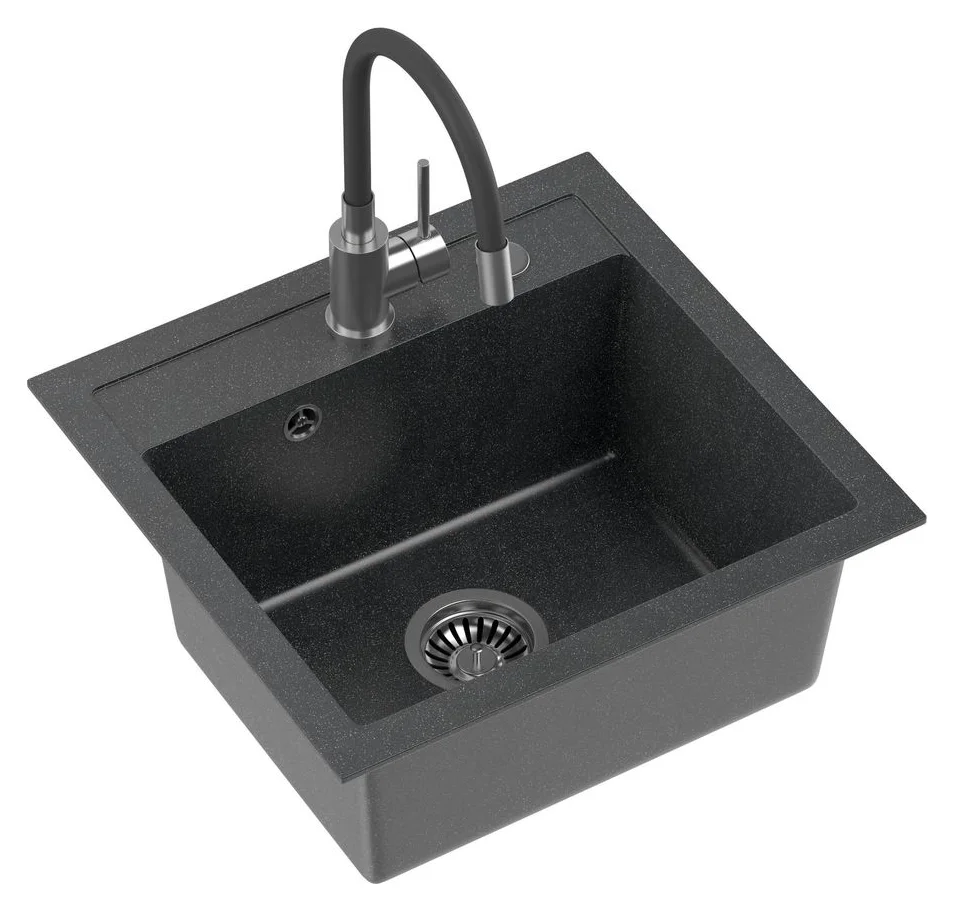 MyQ JORDI 110, granit, cuva de 18,5 cm, cu baterie